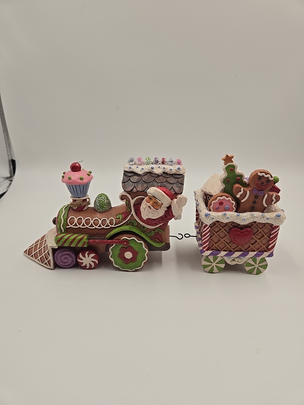 Jim Shore "Gingerbread Christmas" Train Engine And Railway Car Figurines - Picture 4 of 12